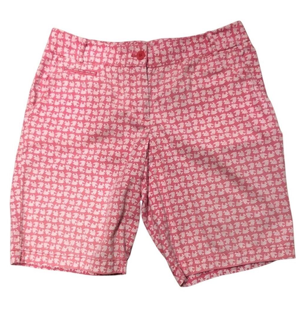 Angel Fish Aquatic pattern Talbots Shorts Pink with White Angel Fish Pattern Siz